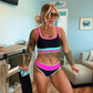 💃👙Last Day Sale 50% OFF🌈Color Block Patchwork Sporty 3-Piece Bikini Set - High Waisted & Tummy Control Swimsuit