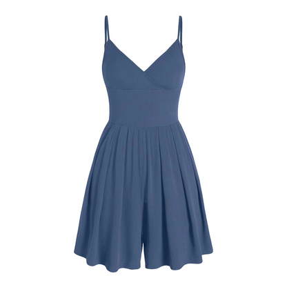 🥳Last Day Special Price ￡13.99!!🌿 50% OFF! Women‘s Ribbed Knit Romper – Breathable & skin-friendly, keeps shape. Flared skirt with hidden shorts, no riding up. 6 colors. Effortless everyday elegance. 👙✅