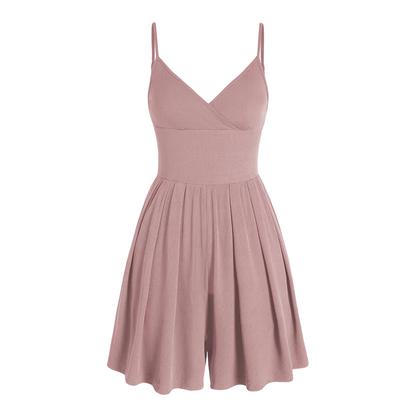 🥳Last Day Special Price ￡13.99!!🌿 50% OFF! Women‘s Ribbed Knit Romper – Breathable & skin-friendly, keeps shape. Flared skirt with hidden shorts, no riding up. 6 colors. Effortless everyday elegance. 👙✅