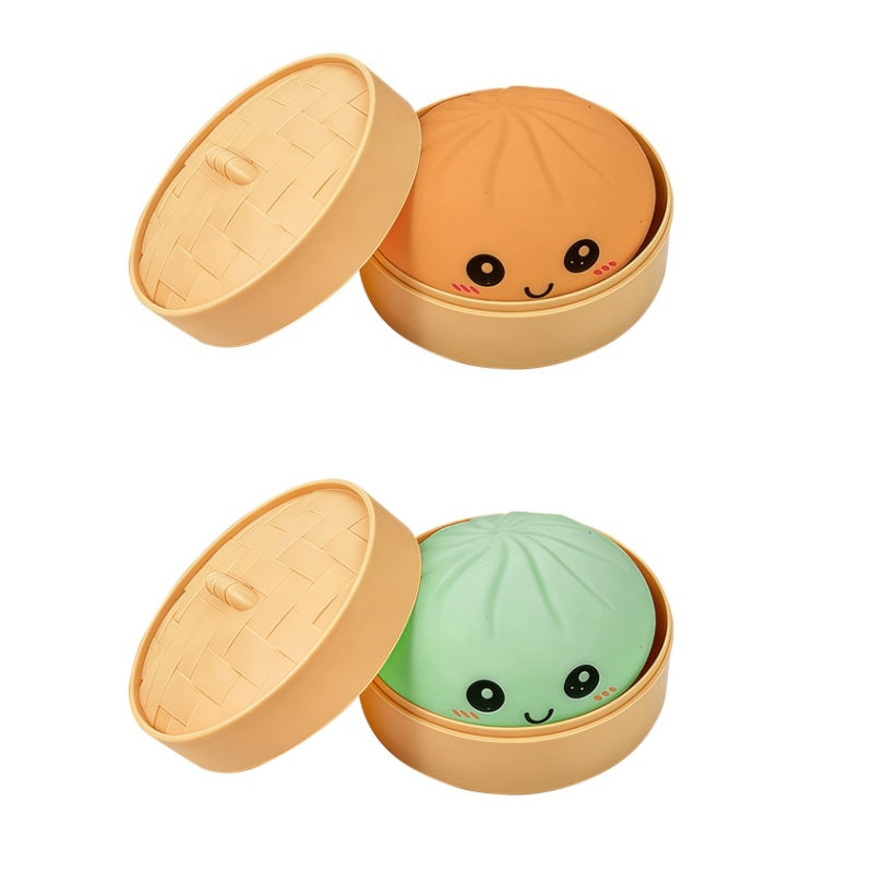 Cute Dumpling Squeeze Toy with Steamer