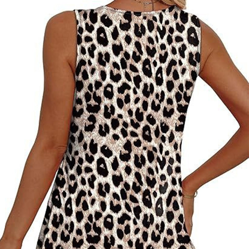 🌞HOT SALE 49% OFF👚Women's Print Flowy Sleeveless V Neck Peplum Tank Tops