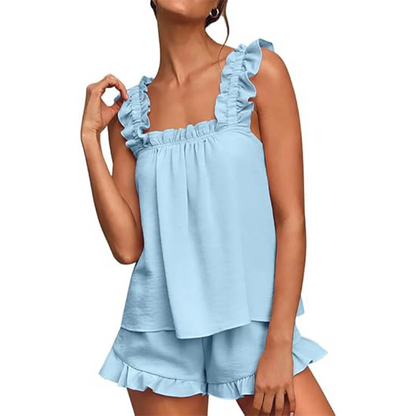 🔥2026  Hot  Sale🔥  Soft & Comfy Ruffle Trim Pajama Set