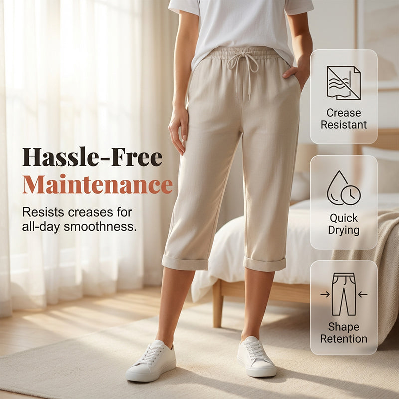 ⏳Time-Limited 60% OFF! 👖⏰Women’s Casual Cotton Linen Capris– Breathable, Comfortable & Effortlessly Chic 🌿✨