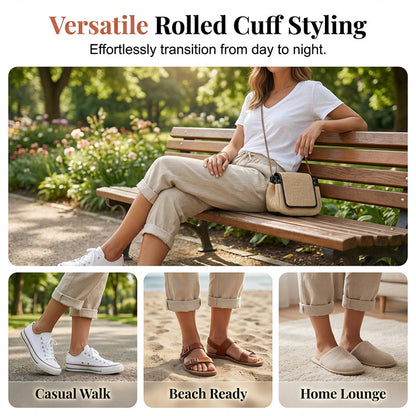 ⏳Time-Limited 60% OFF! 👖⏰Women’s Casual Cotton Linen Capris– Breathable, Comfortable & Effortlessly Chic 🌿✨