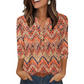 🌸2026 Summer Hot Sale 60% OFF👕Women’s Casual Printed V-Neck Top 3/4 Sleeve Shirts