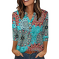 🌸2026 Summer Hot Sale 60% OFF👕Women’s Casual Printed V-Neck Top 3/4 Sleeve Shirts