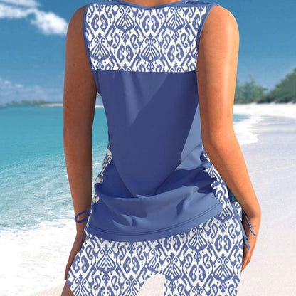 💗LAST DAY SALE 50% OFF- Miraclesuit Women's Tummy Control Tankini Set with Built-In Bra – Flattering Boho Swimwear with Shorts🔥GB