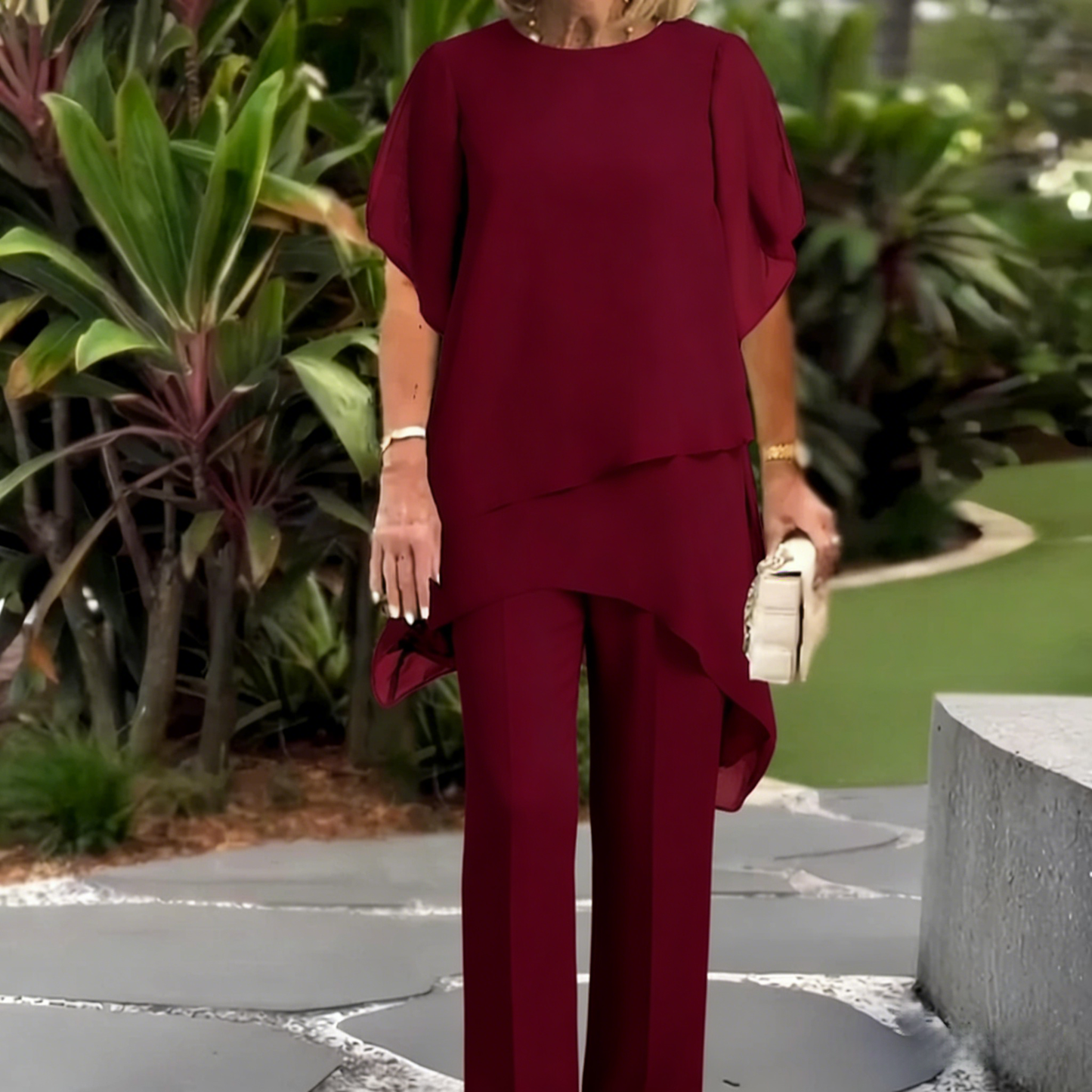 🎁New arrival 50% OFF💥Charming Irregular Top & Wide Leg Pants Set