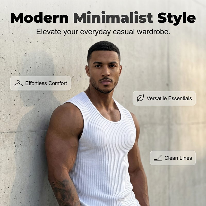 🏆Last Day Special Price ￡13!!💐2026 Men's Ribbed Knit Slim Fit Tank Top