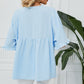 💖LAST DAY SALE 50% OFF💷👕Women's Tops Casual V Neck Ruffle Sleeve T Shirts Babydoll Loose Fit Peplum Top🌿