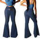 🔥 50% OFF NOW!🔥Women’s High-waist Stretch Flared Denim Pants