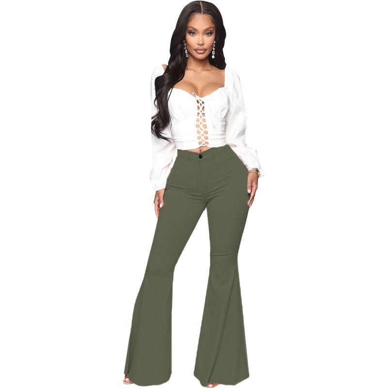 🔥 50% OFF NOW!🔥Women’s High-waist Stretch Flared Denim Pants