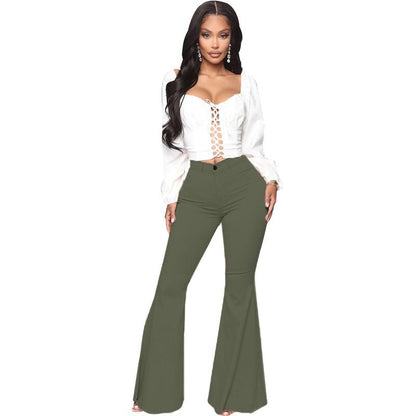 🔥 50% OFF NOW!🔥Women’s High-waist Stretch Flared Denim Pants