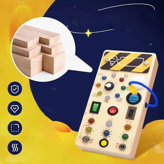 Gifts For Children🎁Wooden Busy Board Toys with LED Lights