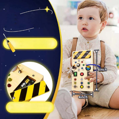 Gifts For Children🎁Wooden Busy Board Toys with LED Lights