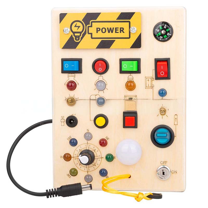 Gifts For Children🎁Wooden Busy Board Toys with LED Lights