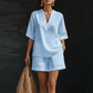 🔥 BIG CLEARANCE SALE 🔥☁️ 2026 New Arrival! 🍀Women's Casual V-Neck Two-Piece Short Set