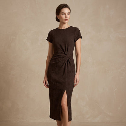👗LIMITED-TIME 50% OFF!✨Women's Elegant Waist Twist High Slit Sleeveless Midi Dress– Waist-Cinching, Elegant, Flowing Silhouette 💃