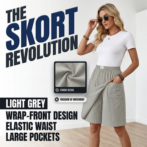 ⏳Limited-time 50% off⏰Women's Casual Elastic Waist Wrap Skort