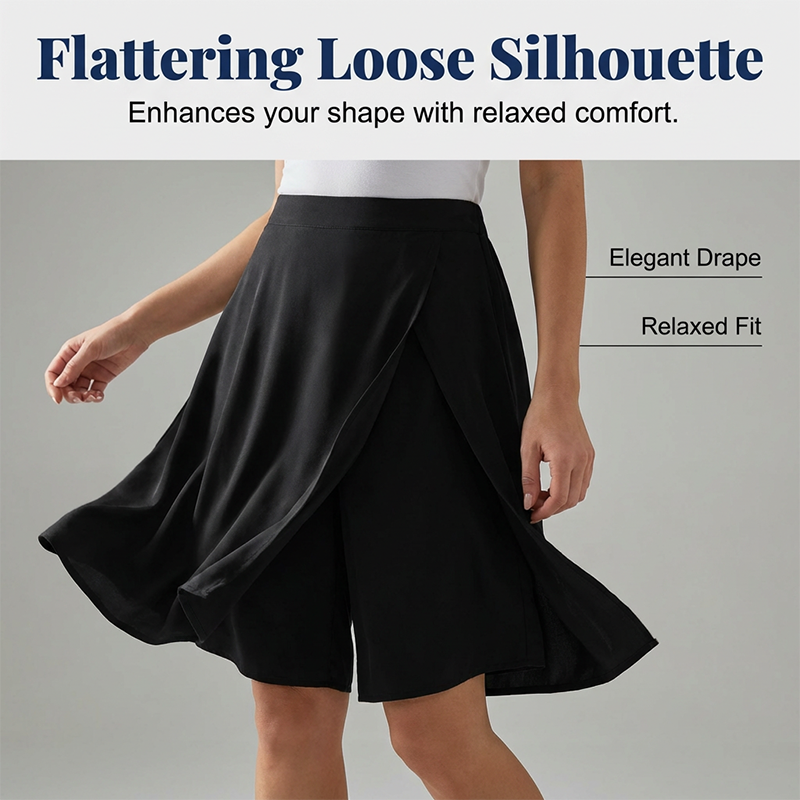 ⏳Limited-time 50% off⏰Women's Casual Elastic Waist Wrap Skort