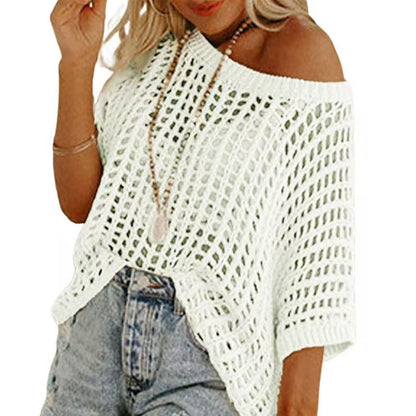 💖Last Day Sale 49% OFF💖Casual 3/4 Sleeve Mesh Knit Top