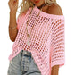 💖Last Day Sale 49% OFF💖Casual 3/4 Sleeve Mesh Knit Top