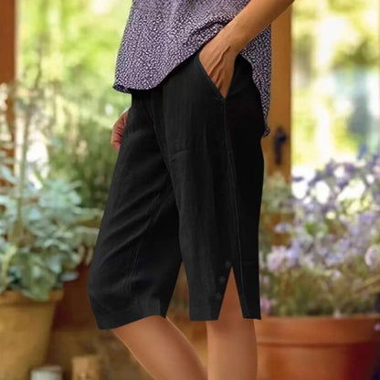 📢Limited-time Hot Sales - Just ￡10.99🥰👖Women's Casual Solid Color Pocket Capri Pants