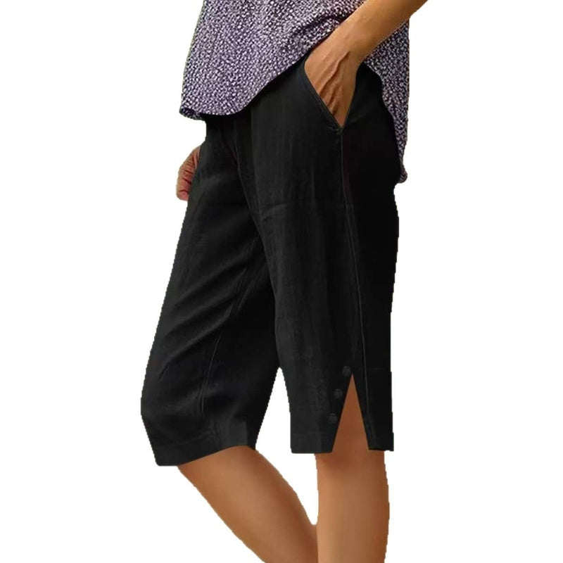 📢Limited-time Hot Sales - Just ￡10.99🥰👖Women's Casual Solid Color Pocket Capri Pants