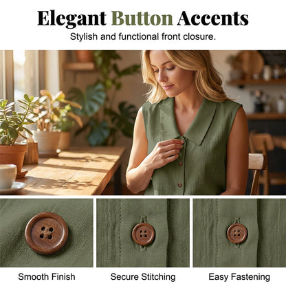 ☀️ Summer Chic Alert 60% OFF💥 –Women’s V-Neck Button-Down Top