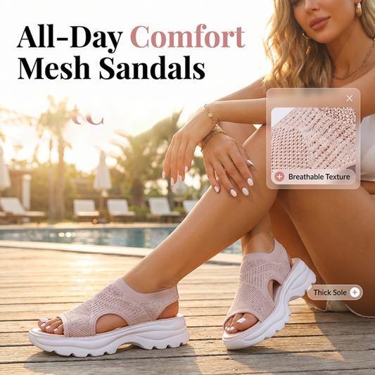👡Summer Hot Sale - Up to 70% OFF⚡50K+ SOLD!🎁Women's Breathable Mesh Platform Sandals