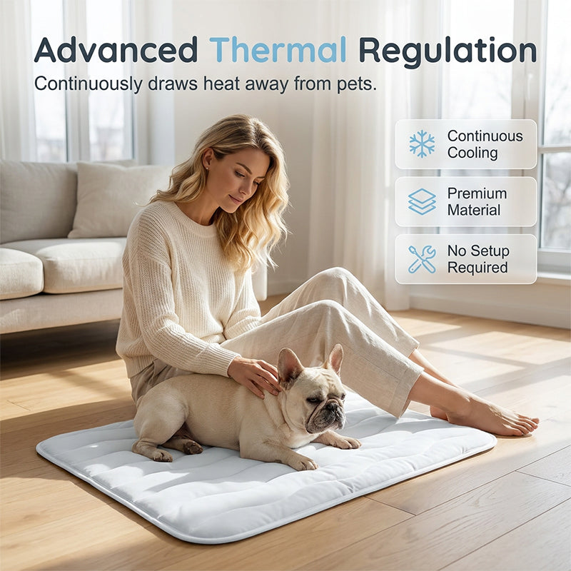 ❄️2026 Summer Hot Sale 50% OFF🧊PawDew™ for Dogs & Cats – Vet-Approved Ice-Silk Cooling Pad ❄️ | Q-MAX >0.4 | Washable 🧼, Non-Slip 🛟 | Perfect for Large Breeds & UK Summers ☀️🇬🇧