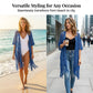 🌊SUMMER HOT SALE 50% OFF!✨ Women's Open-Front Knit Cover-Up with Tassel Fringe – Bohemian & Lightweight – Beach Essential 🌴