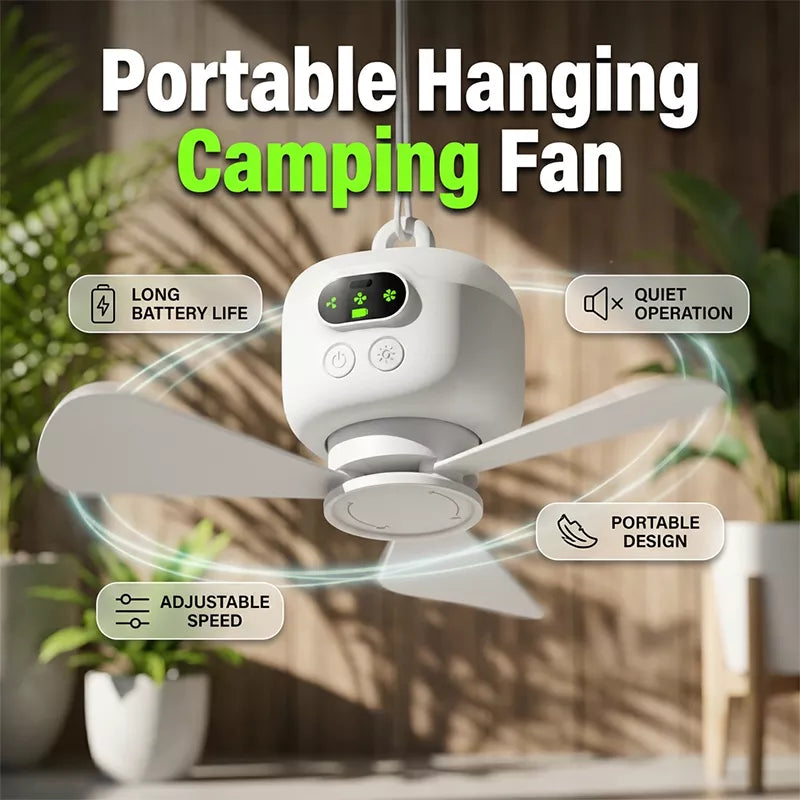 ⏳🔥LIMITED-TIME 56% OFF! 🌬️ Rechargeable Ceiling Fan with LED Lights – Cool & Bright Anywhere ✨