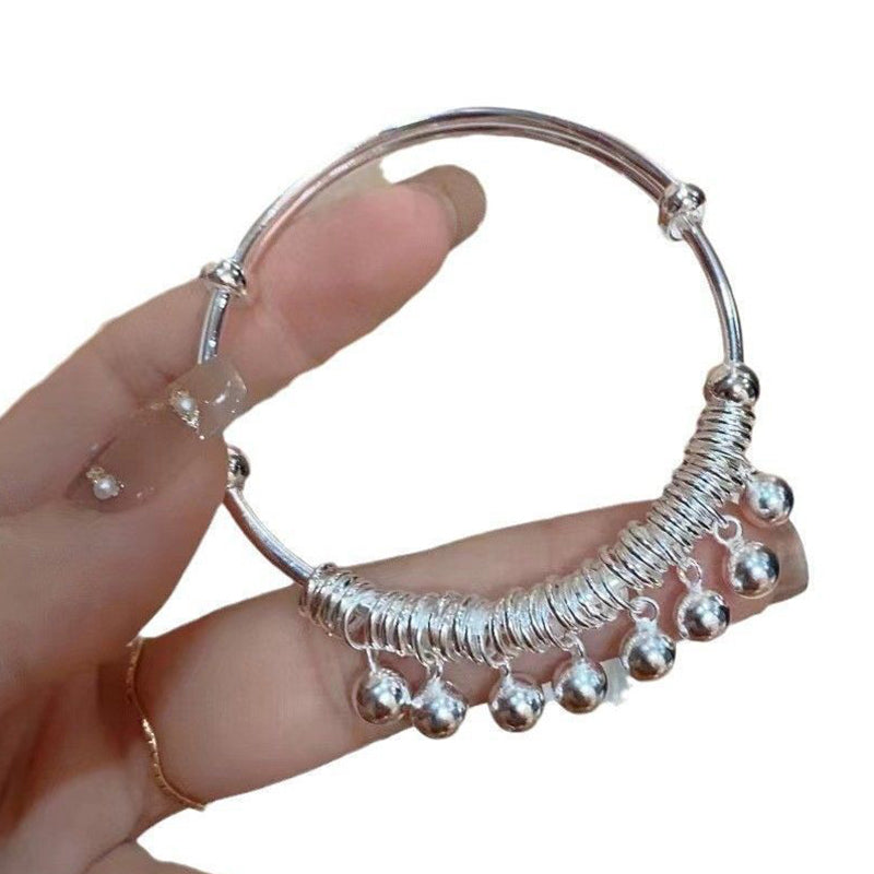 ✨ 50% OFF NOW! 🏆 Adjustable Silver Bell Charm Bangle Bracelet – Delicate & jingly – Lightweight, tarnish-resistant & perfect for daily wear or gifting 🔔