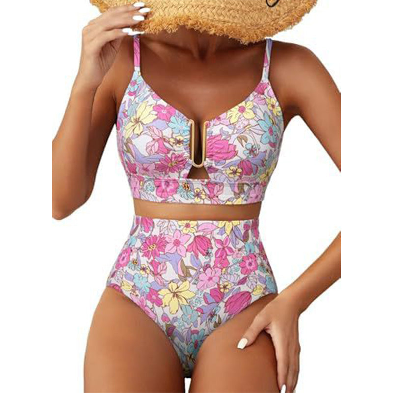 🌊💕2026 Summer Hot Sale 70% OFF👙✨Women's Floral High Waisted Tummy Control Bikini Set