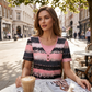 🌺Summer Hot Sale 60% OFF💐Women's Plus Size Loose Faux Two-Piece Striped Henley Top