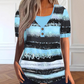 🌺Summer Hot Sale 60% OFF💐Women's Plus Size Loose Faux Two-Piece Striped Henley Top
