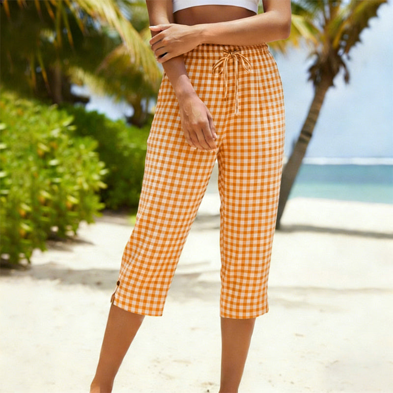 🎁2026 New Arrivals 60% OFF💥Women's Summer Plaid Capri Pants
