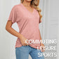 ⏰Summer Hot Sale 70% OFF👚Women's V-Neck Loose Soft Solid Color Short Sleeve Top