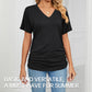 ⏰Summer Hot Sale 70% OFF👚Women's V-Neck Loose Soft Solid Color Short Sleeve Top