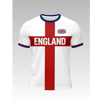 👕 LIMITED-TIME 50% OFF! England Football Tee – Red Cross & Flag Graphic, Athletic Fit, Breathable for World Cup 2026 🏆⚽