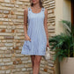 🔥Limited Hot Sale 50% OFF🎁👗Women's Casual Striped Adjustable Straps Sleeveless Romper Dress
