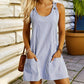 🔥Limited Hot Sale 50% OFF🎁👗Women's Casual Striped Adjustable Straps Sleeveless Romper Dress