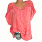 🌸 Elegant Lace Embroidered V-Neck Top – Relaxed Fit, Floral Detail. 49% OFF Limited Offer!
