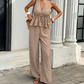 🏖️Limited Time Sale 50% OFF!🌞Women's Striped Tie-Waist Co-ord Set – Sleeveless Blouse & Wide-Leg Trousers 💫🌿  Vintage Boho Style • Casual Commuter Wear • Lightweight & Flowy💃