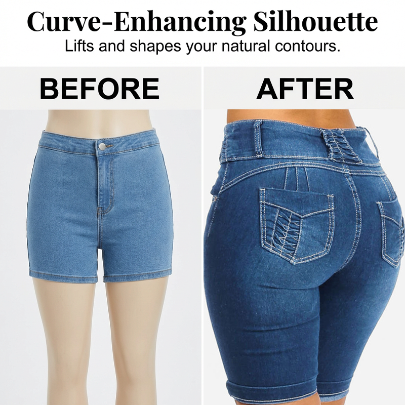 🌺Summer Hot Sale 65% OFF👖✨Women's High-Waist Stretch Denim Shorts