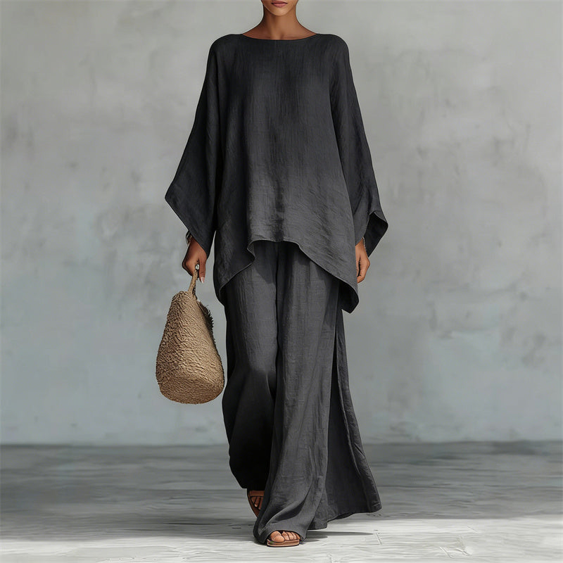 🏖️Limited Time Sale 50% OFF!🌞Women's Relaxed Co-ord Set – Loose-Fit Shirt & Wide-Leg Trousers 🌿☁️  Soft, Comfortable & Stylish • Perfect for Daily & Holiday Wear