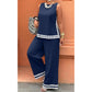 Women's Sleeveless Top & Wide-Leg Pants Suit
