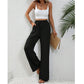 💖LAST DAY SALE 50% OFF💷Women's Summer Wide Leg Pants Flowy Drawstring Elastic Waist Trousers with Pockets