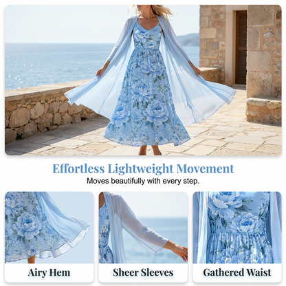 👗 50% OFF NOW! ☀️Women's Elegant Two-Piece Floral Dress Set